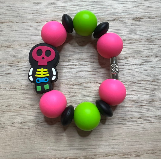 Silicone Charm - Colorful Skeleton - Glow In The Dark