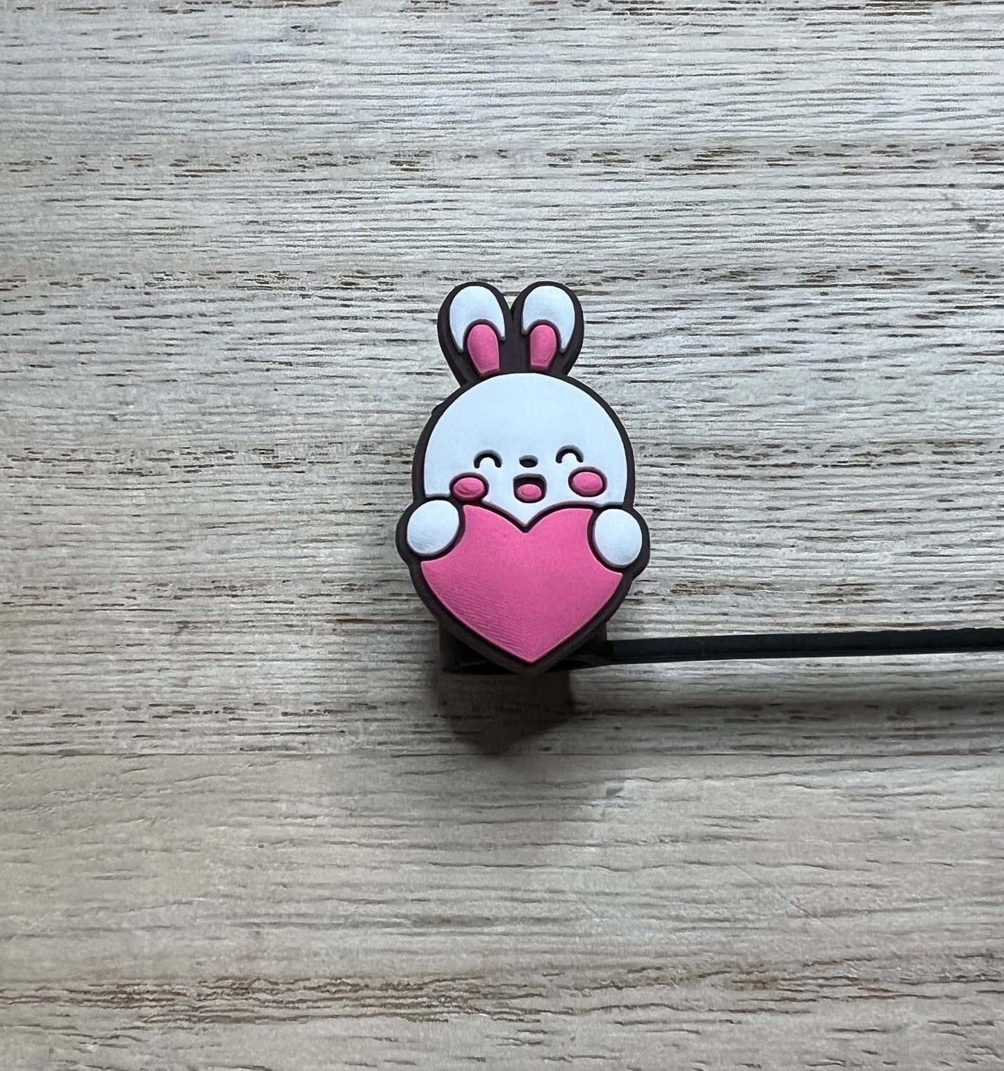 Straw Topper - Bunny Heart - Black Attachment