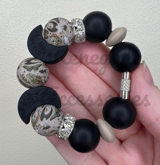 Silicone Charm - Black Moon Phases
