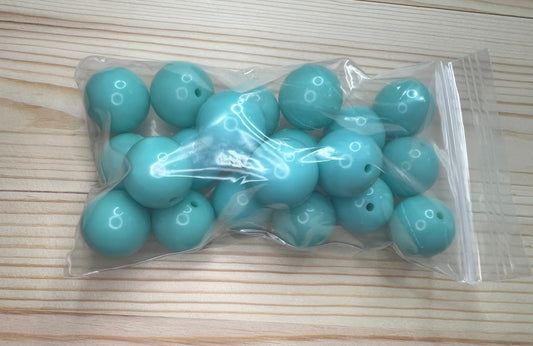 Acrylic Beads - Teal (Set Of 20)
