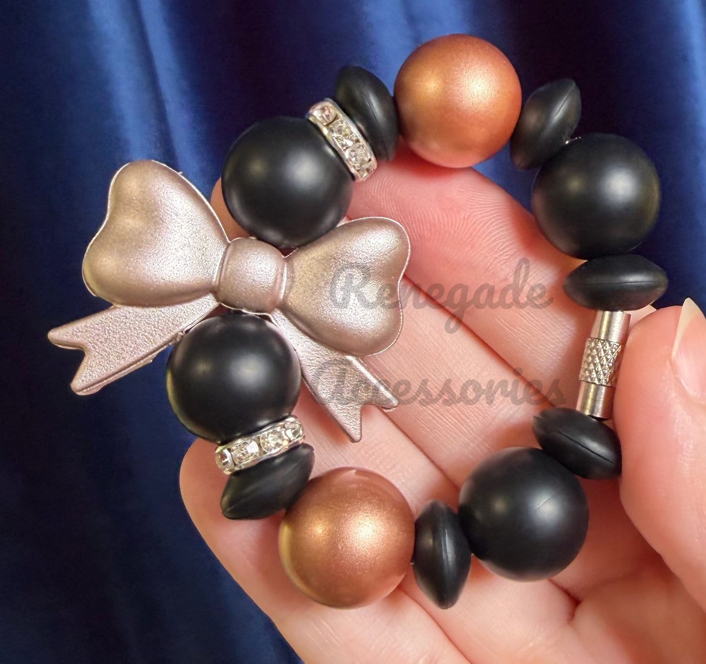 Silicone Charm - Rose Gold Bow