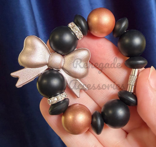 Silicone Charm - Rose Gold Bow