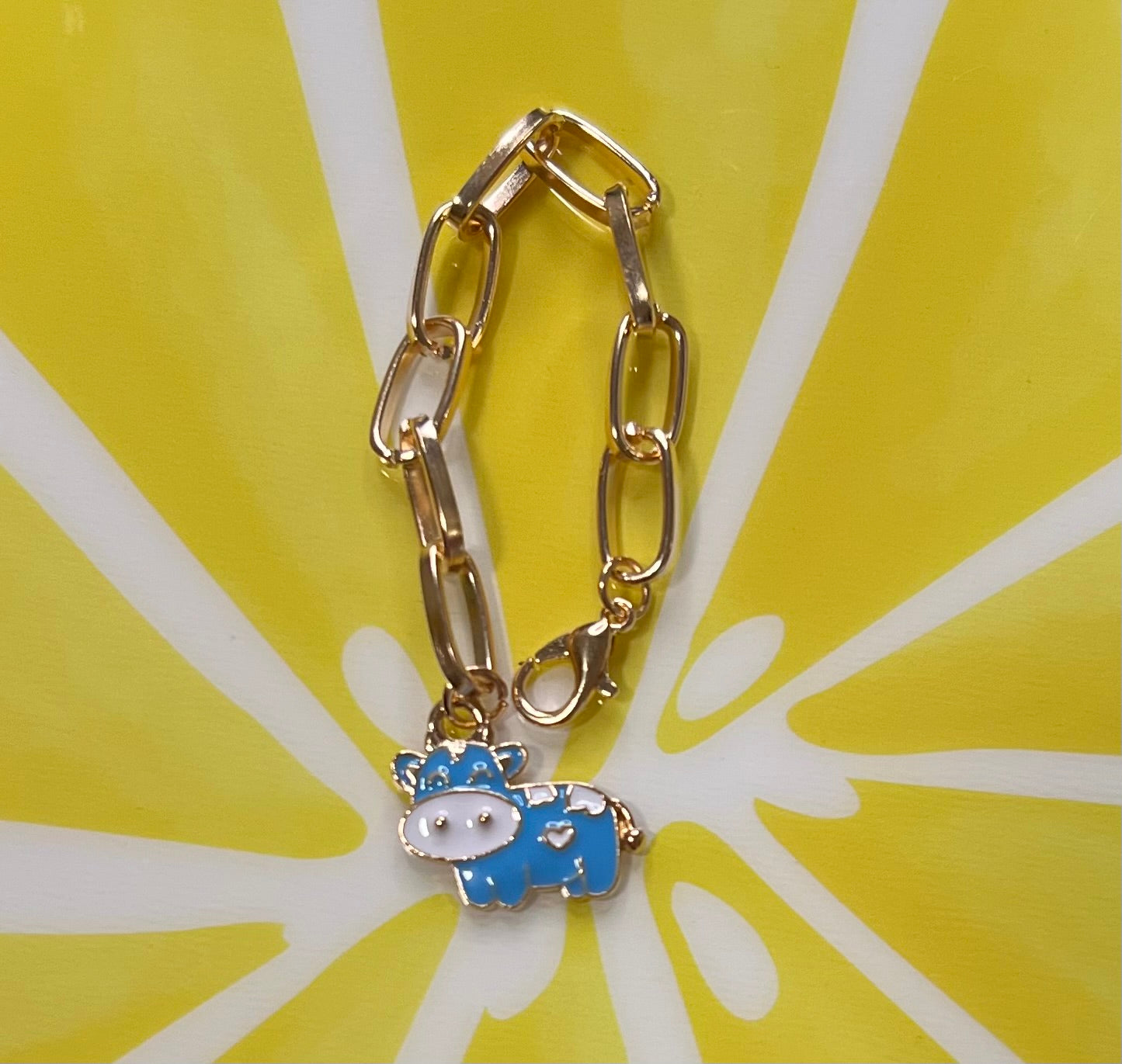 Metal Charm - Blue Cow