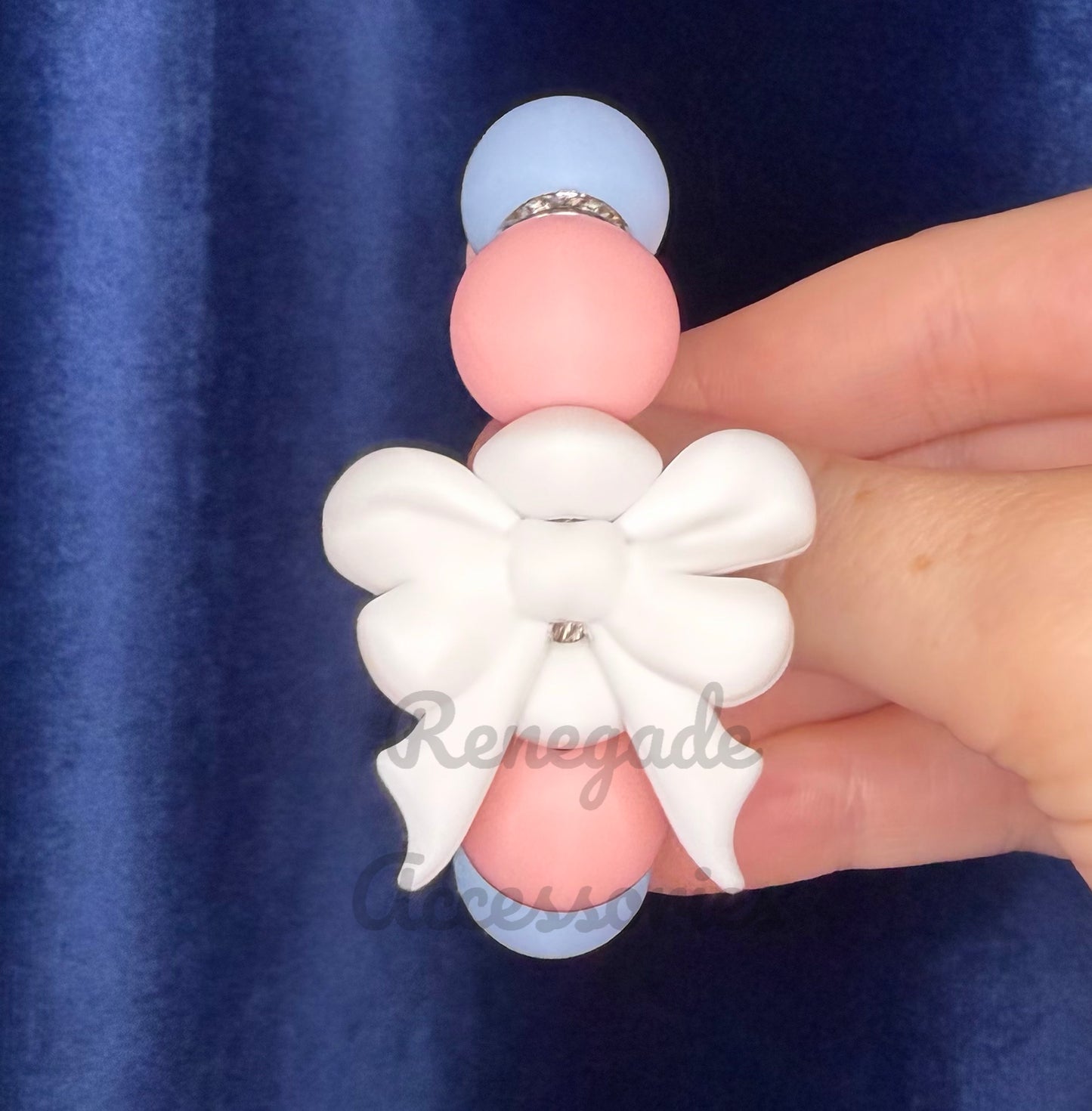 Silicone Charm - Lavender Dreams White Bow