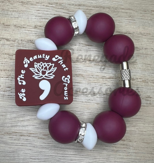 Silicone Charm - Be The Beauty That Grows - Semicolon