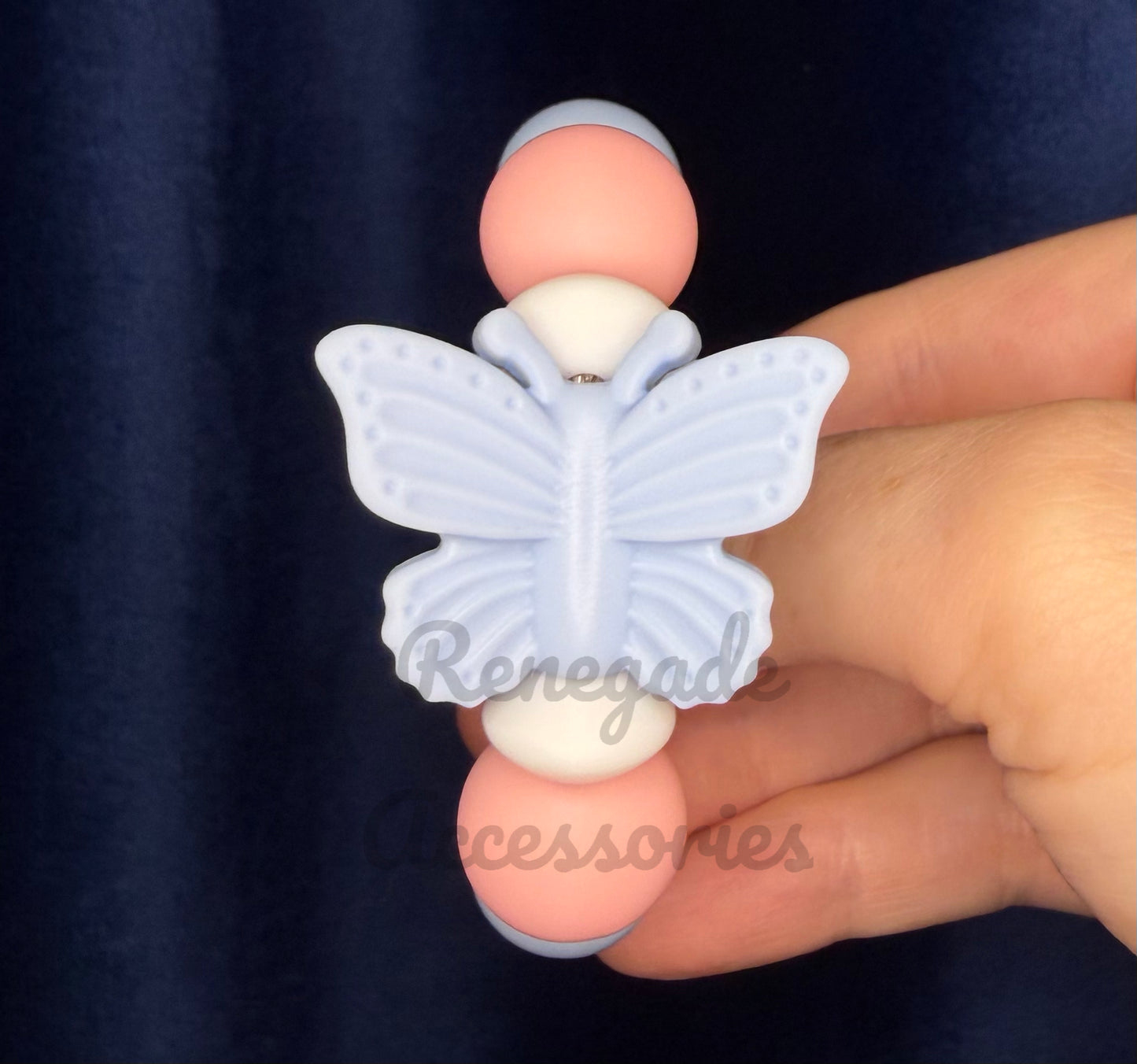 Silicone Charm - Lavender Dreams Blue Butterfly