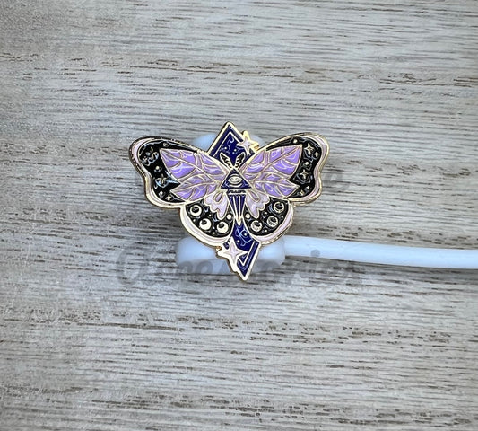 Straw Topper - Metal - Moth