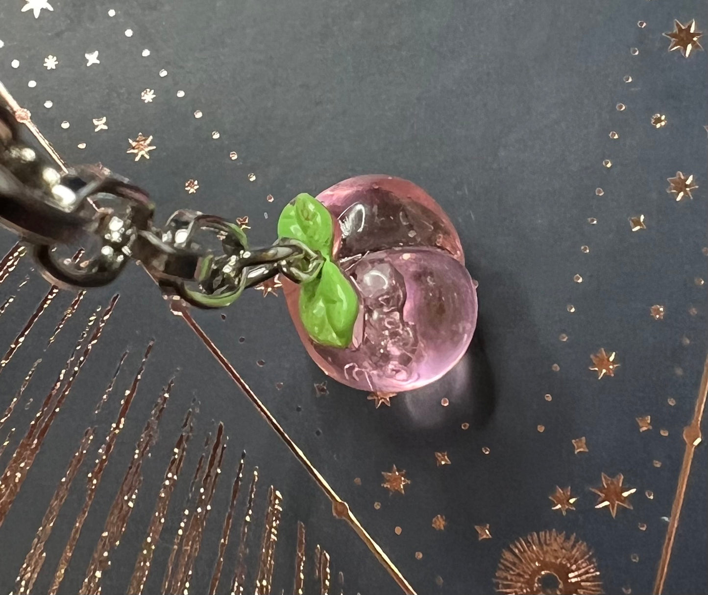 Metal Charm - Peach - Silver - Food