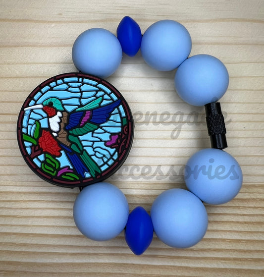 Silicone Charm - Hummingbird Stained Glass