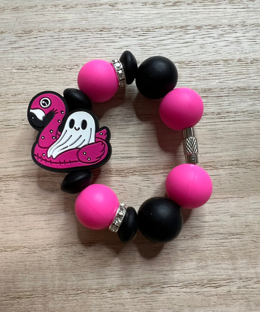 Silicone Charm - Ghost Flamingo Floatie