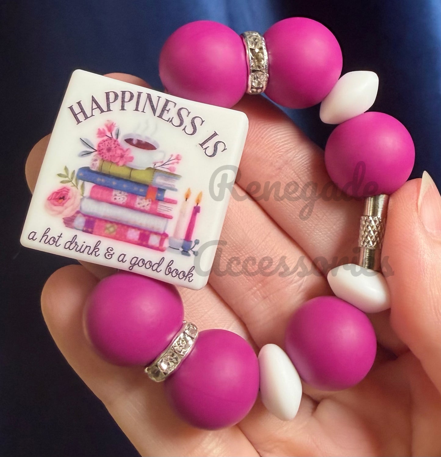 Silicone Charm - Happiness Is A Hot Drink & A Good Book