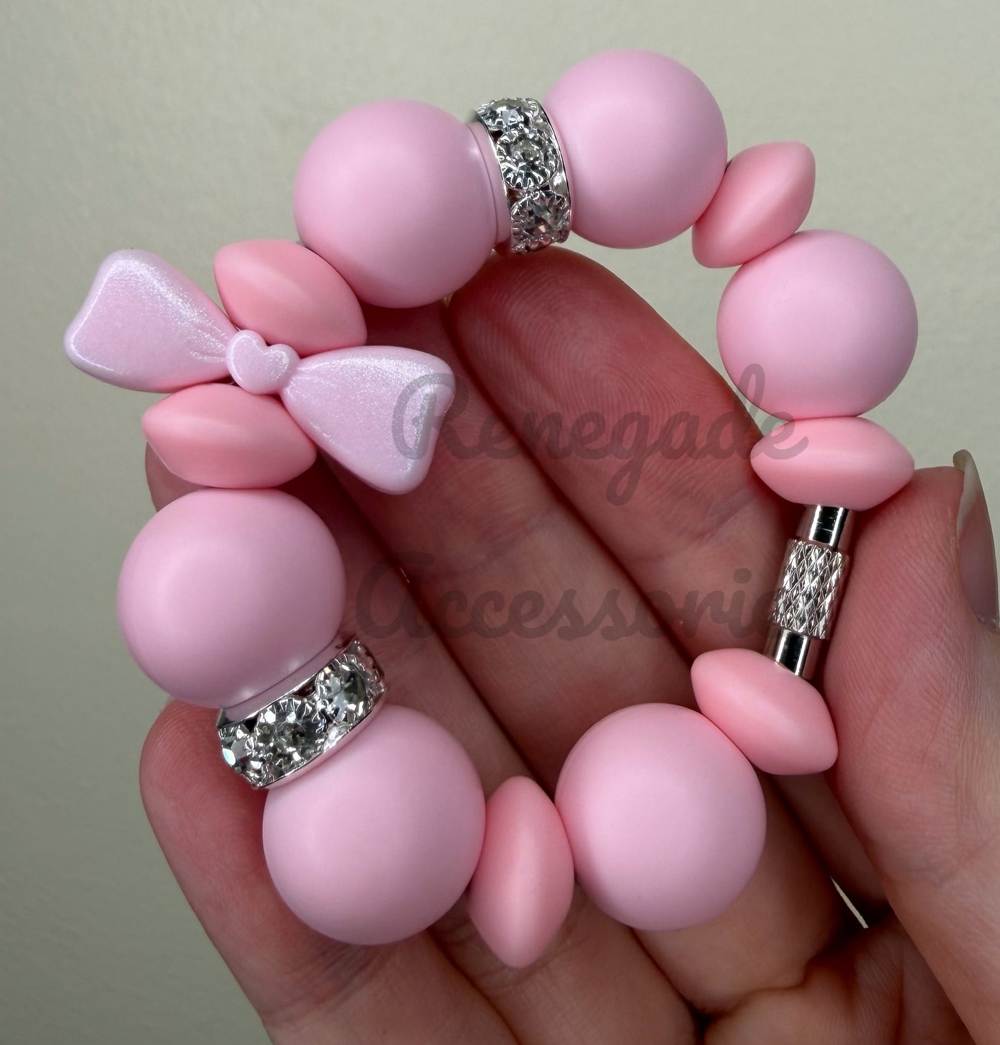 Silicone Charm - Mini Pink Bow
