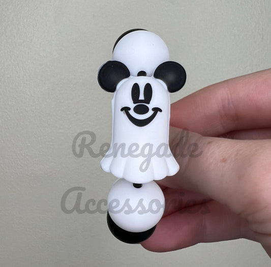 Silicone Charm - Mouse Ears Ghost