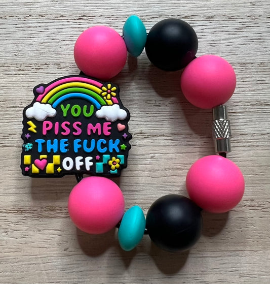 Silicone Charm - You P*ss Me The F*** Off Rainbow