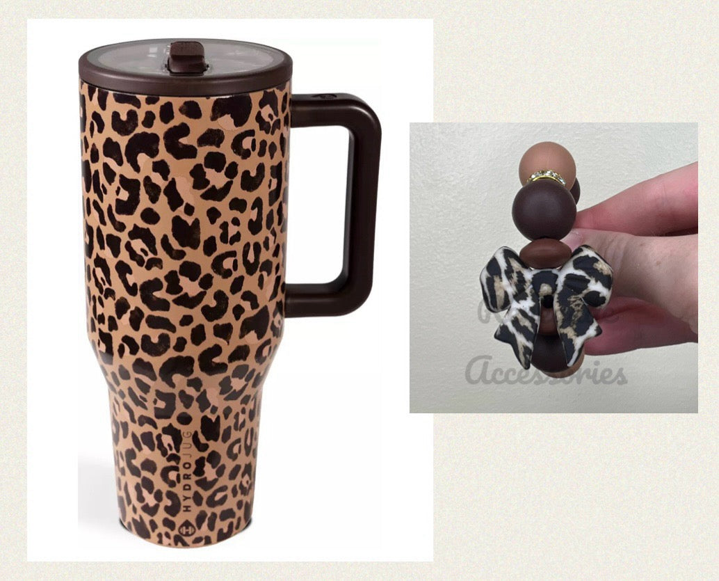 Silicone Charm - Leopard Bow - Savanna