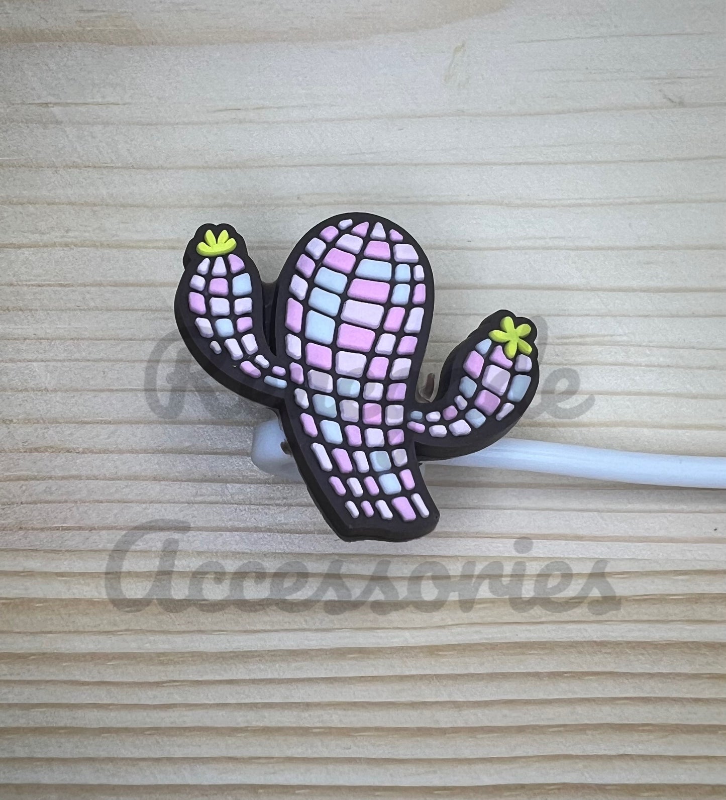 Straw Topper - Disco Cactus