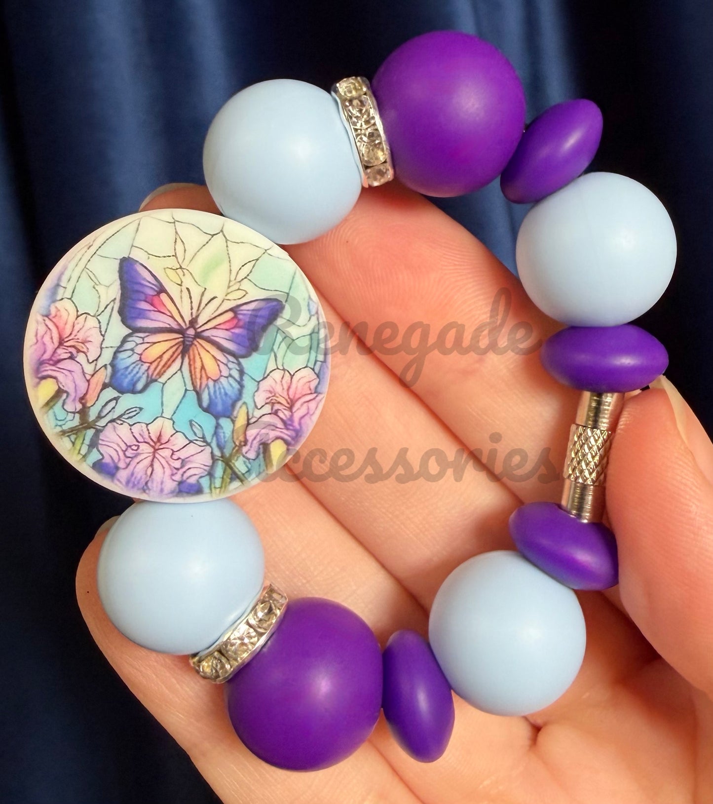 Silicone Charm - Stained Glass Butterfly