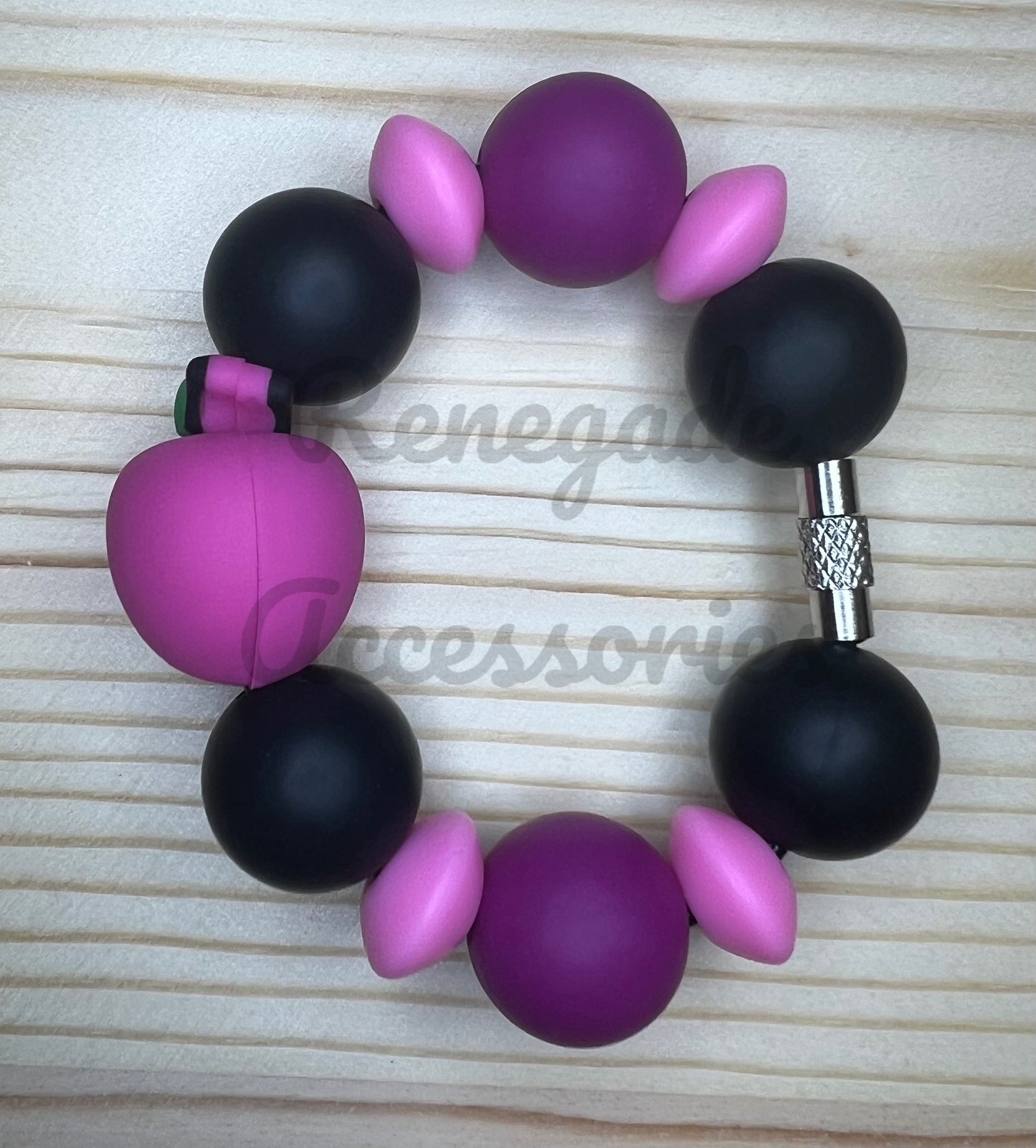Silicone Charm - Rose Pink Apple
