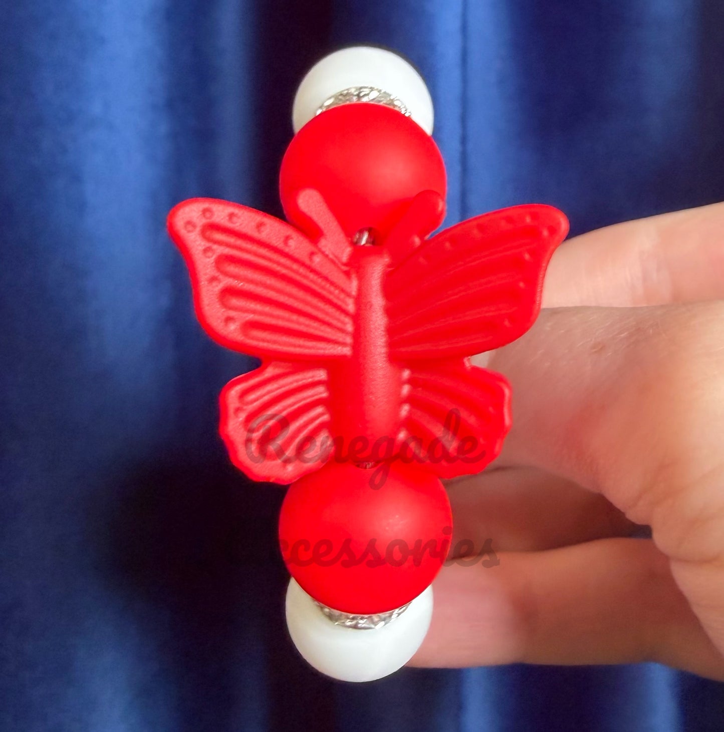 Silicone Charm - Red Butterfly - Summer Picnic