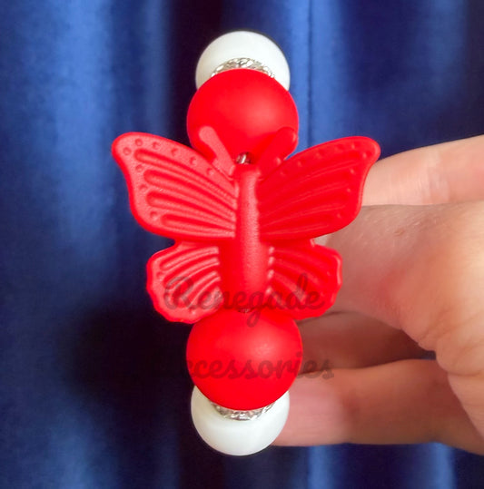 Silicone Charm - Red Butterfly - Summer Picnic