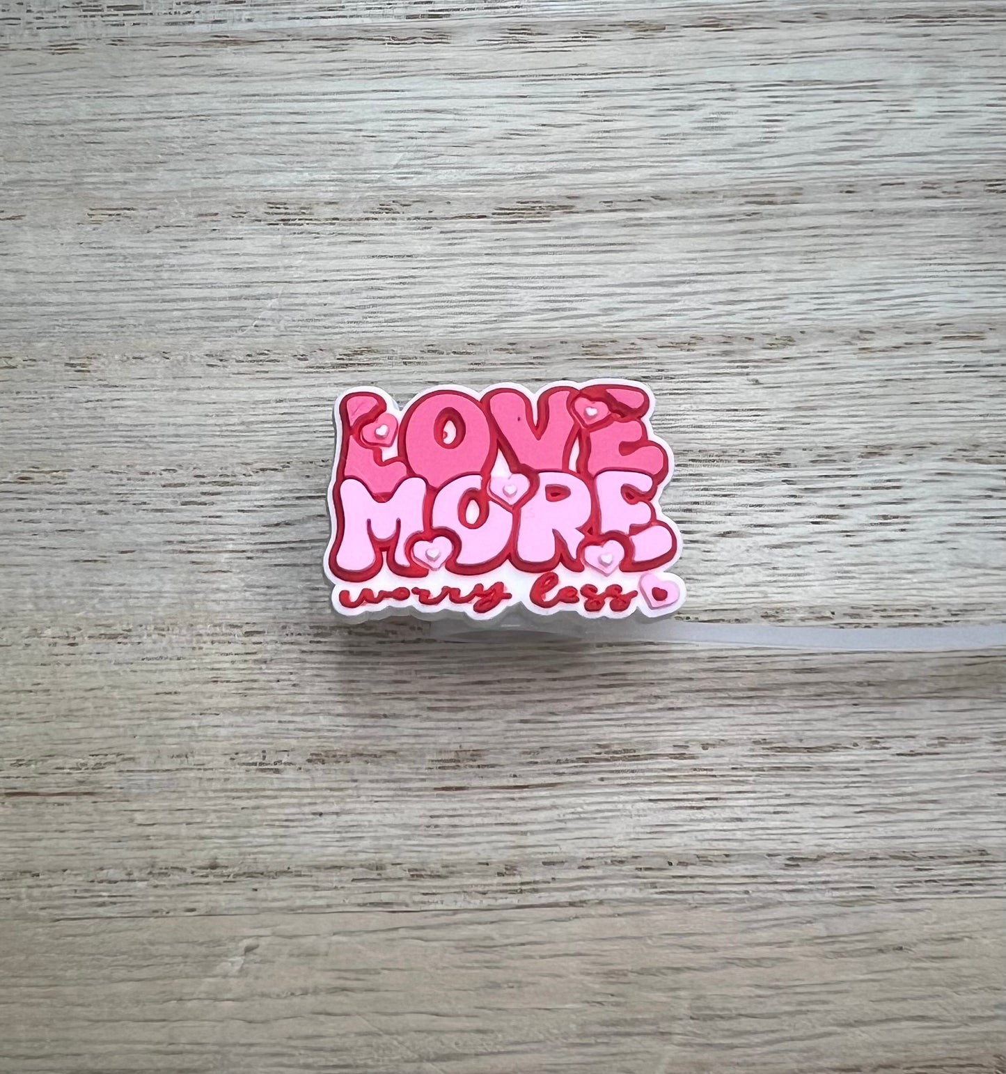 Straw Topper - Love More Worry Less