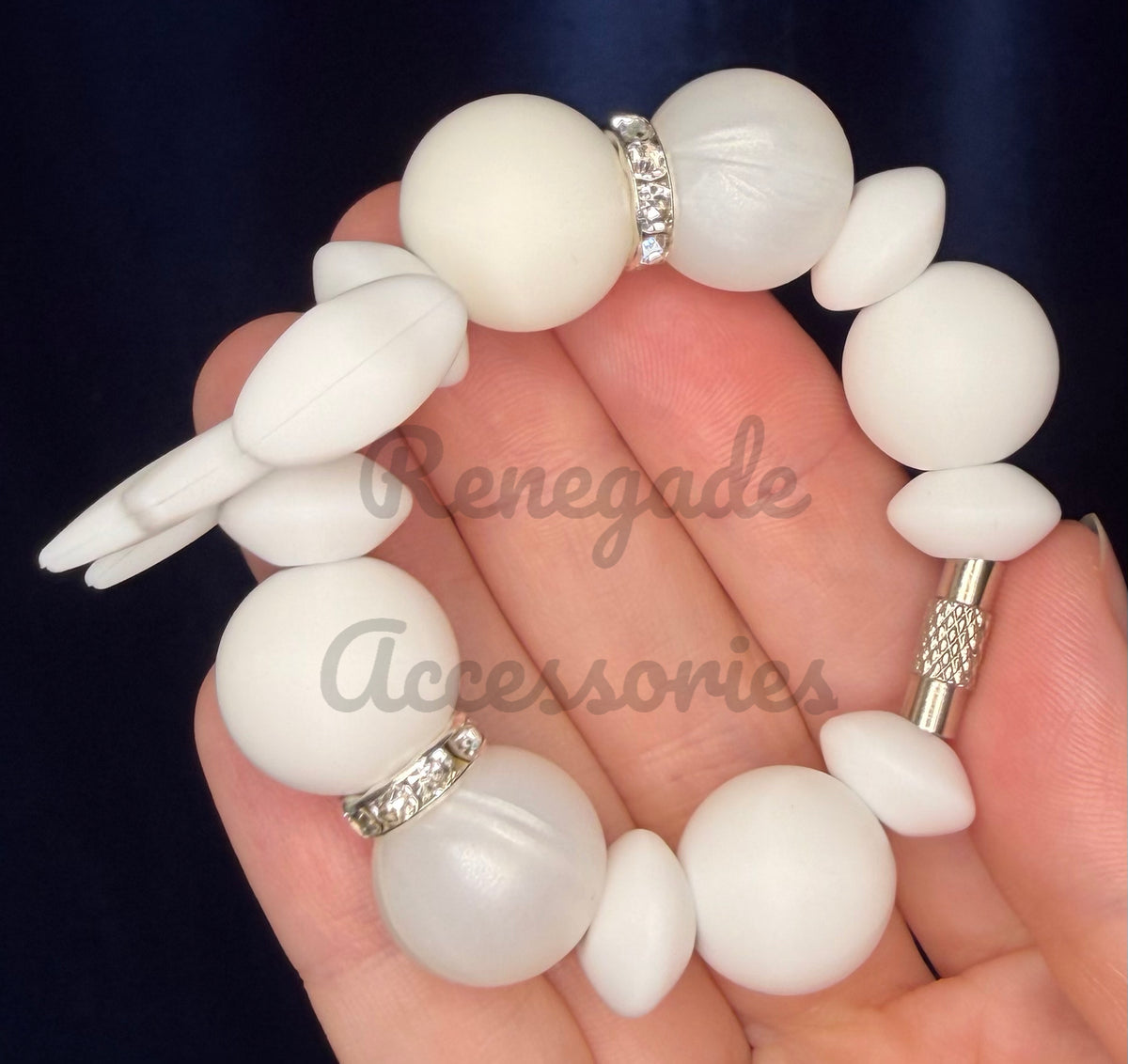 Silicone Charm - White Bow