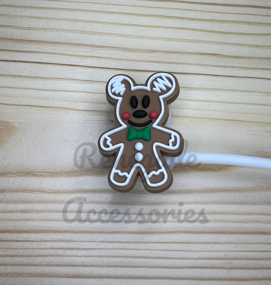 Straw Topper - Mouse Ears Gingerbread Boy