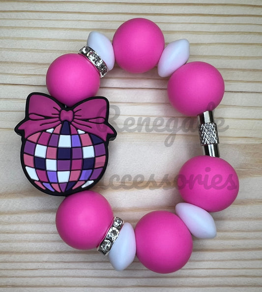 Silicone Charm - Disco Ball Bow