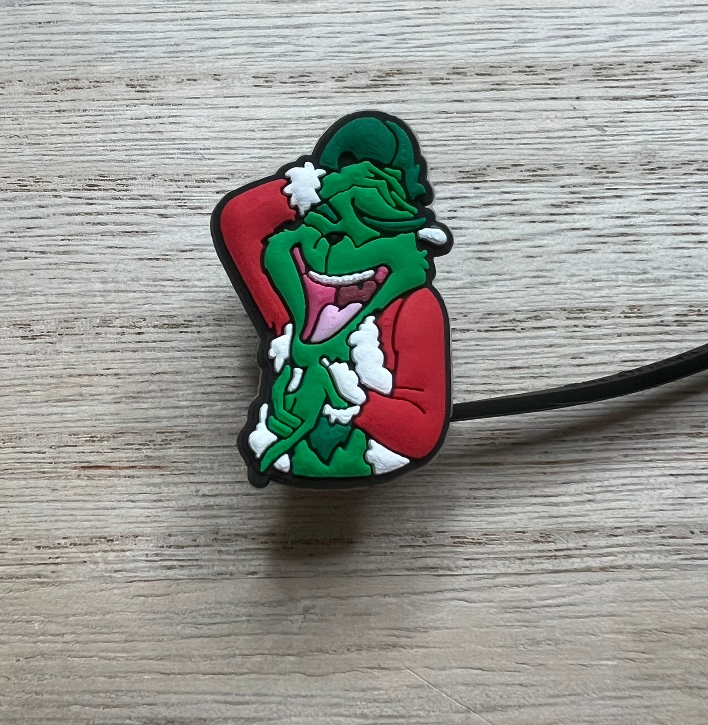 Straw Topper - Christmas Green Guy - Laughing