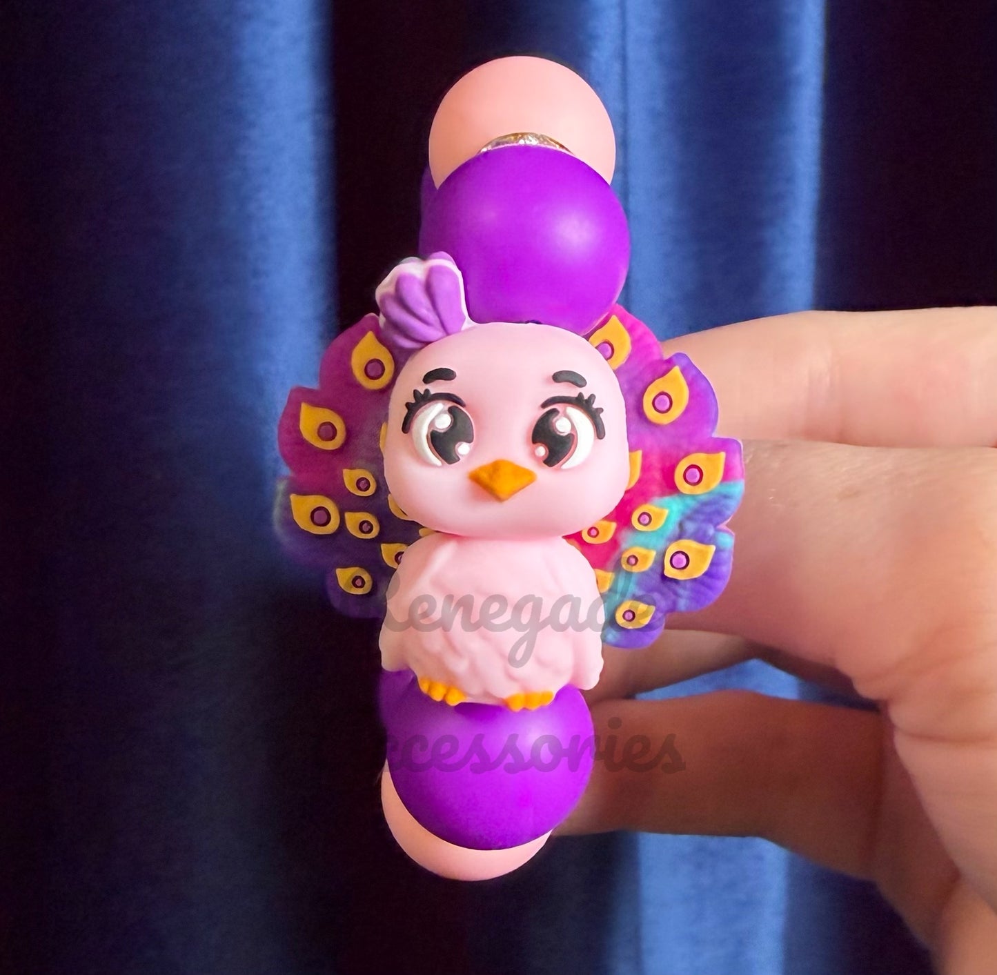 Silicone Charm - Peacock