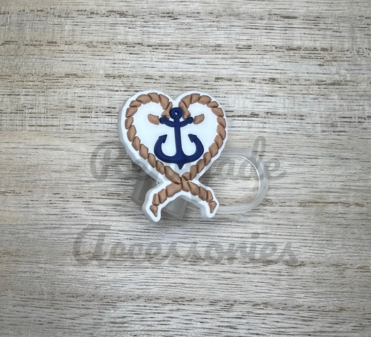Straw Topper - Anchor Heart