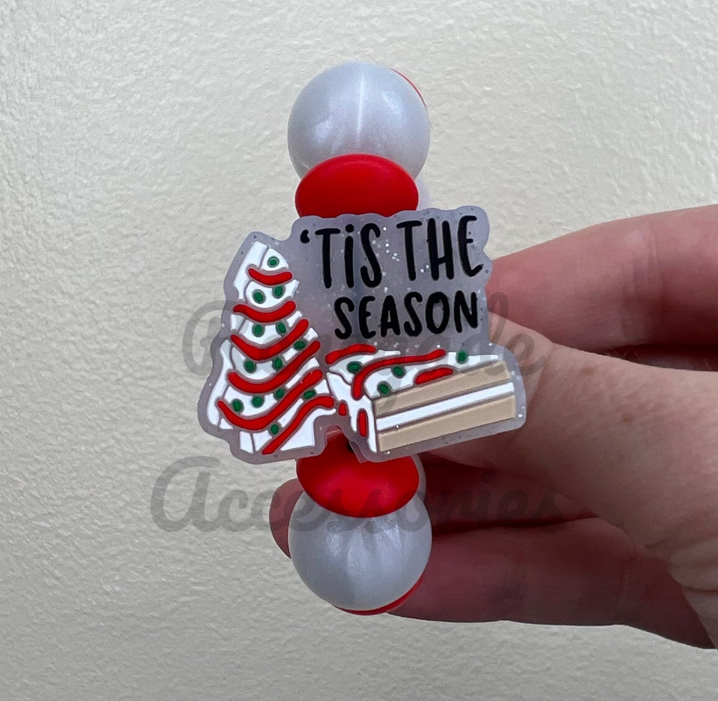 Silicone Charm - Tis The Season Christmas Cake