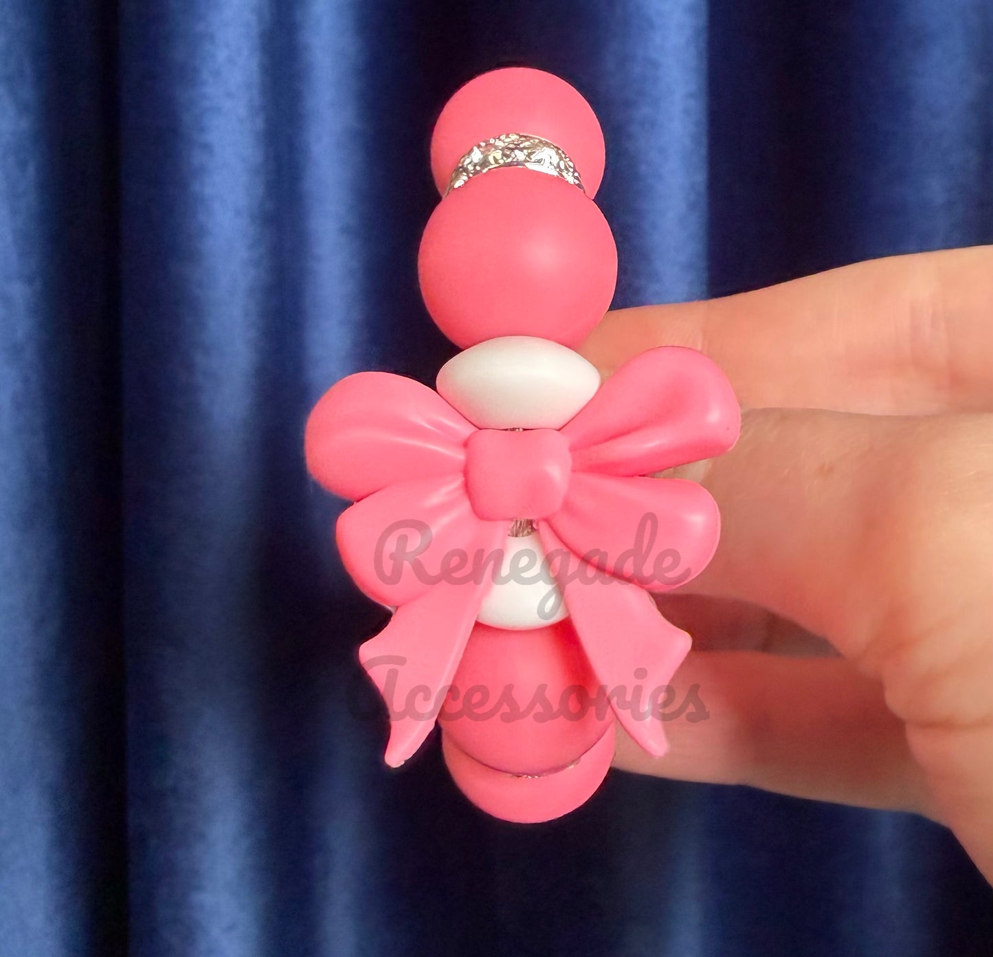 Silicone Charm - Pink Bow