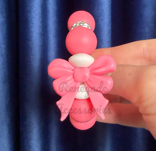 Silicone Charm - Pink Bow