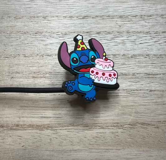 Straw Topper - Blue Alien Birthday