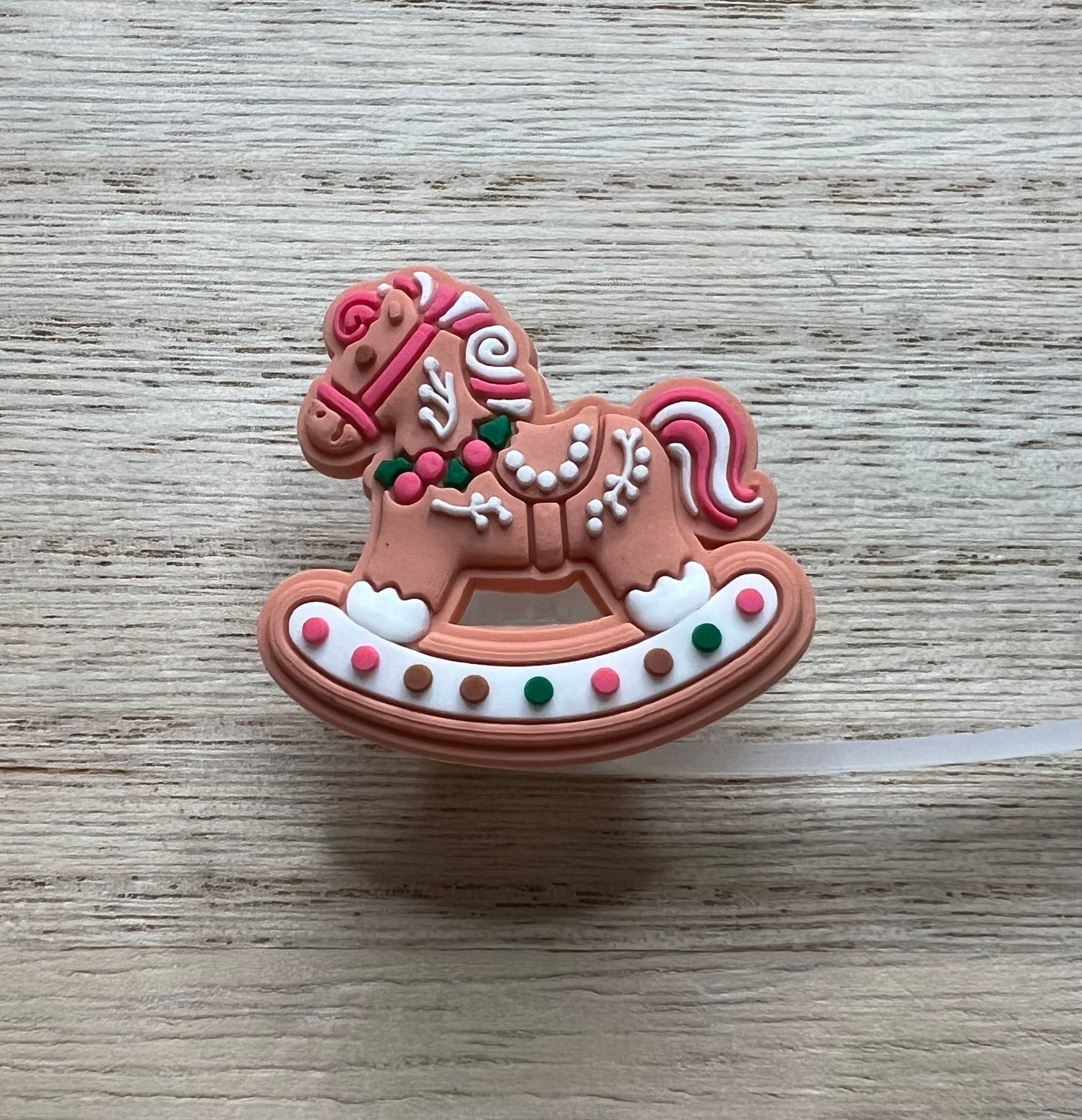 Straw Topper - Christmas Rocking Horse