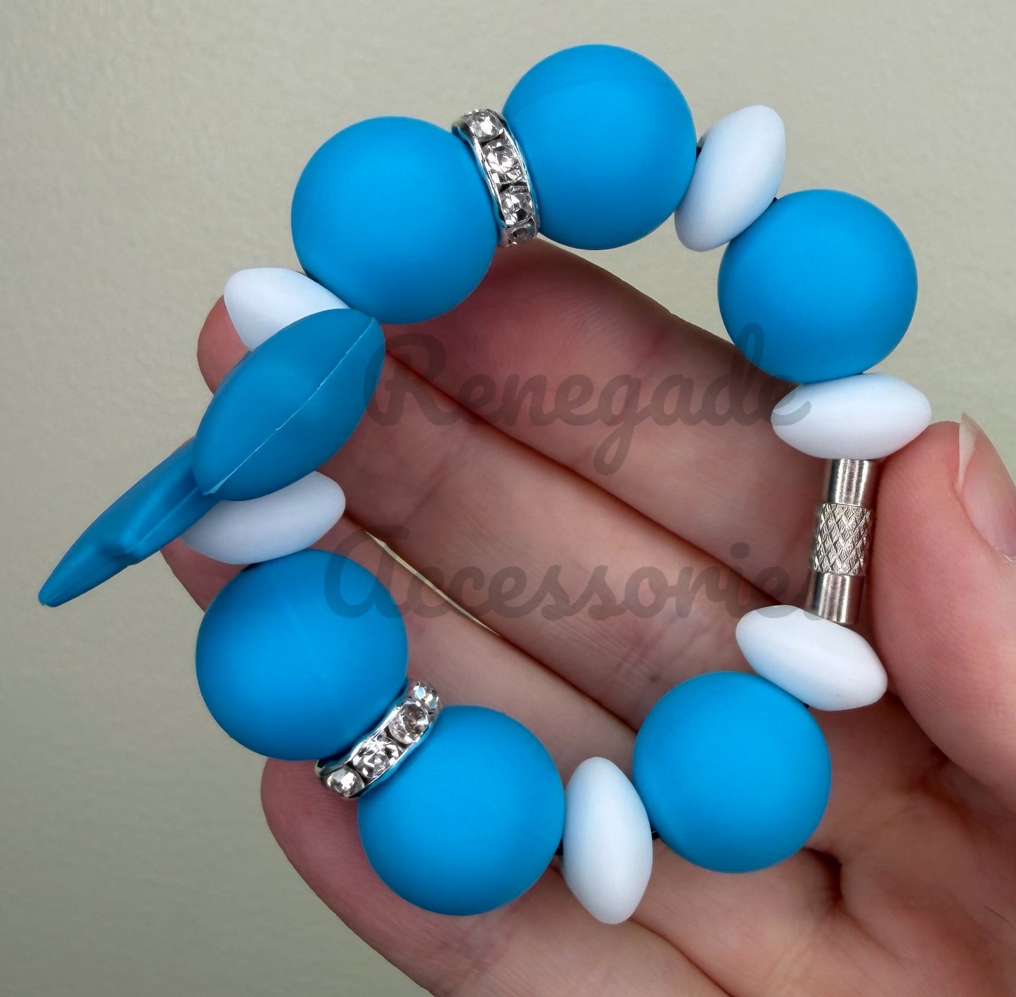 Silicone Charm - Blue Bow