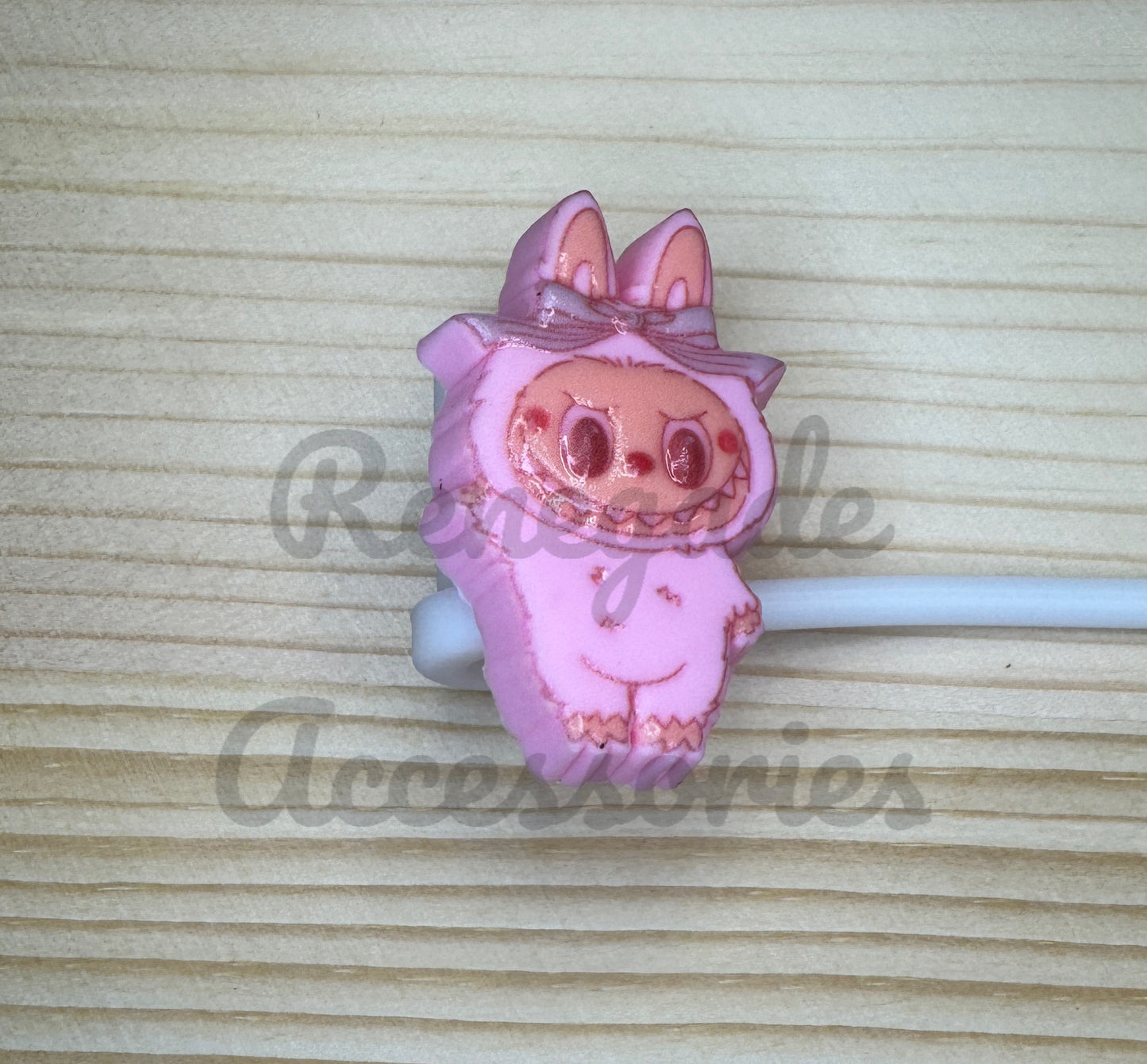 Straw Topper - Bubu Pink Bow