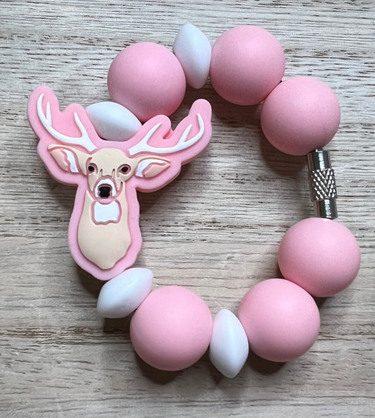 Silicone Charm - Pink Deer - Hunting