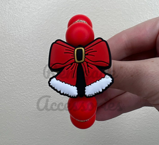 Silicone Charm - Christmas Bow