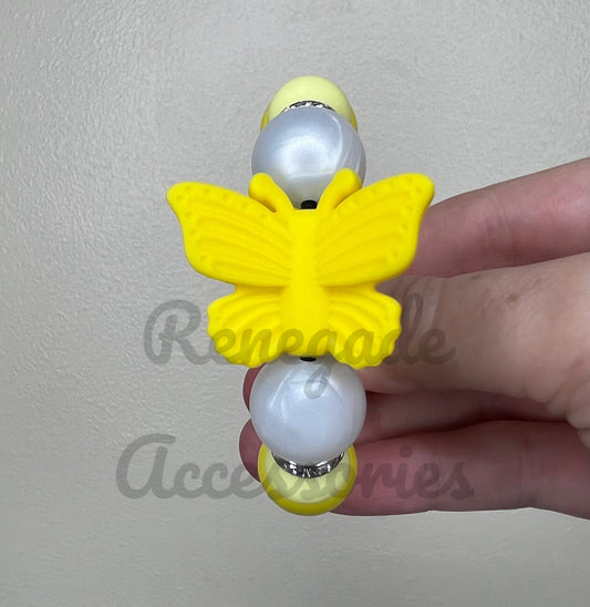 Silicone Charm - Yellow Butterfly - Sunny Sips