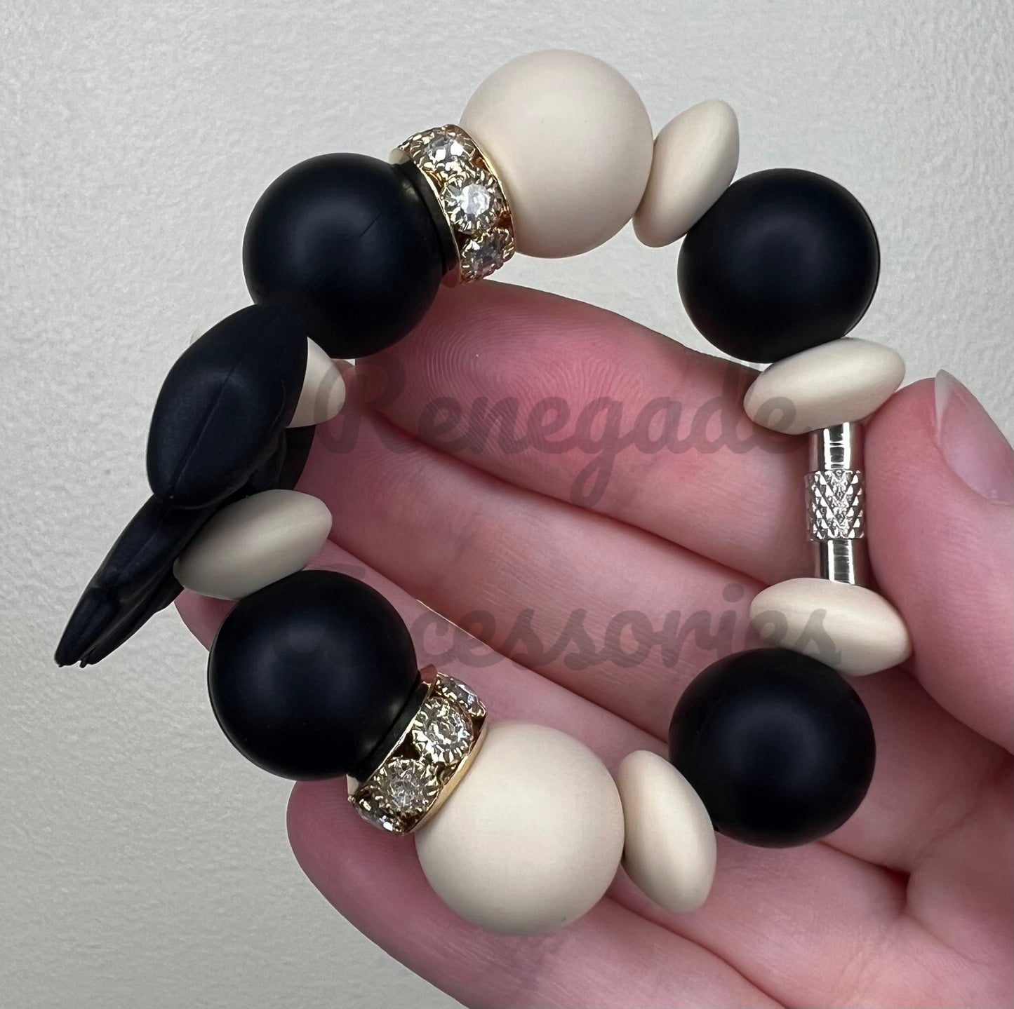 Silicone Charm - Black Bow - Black Tie