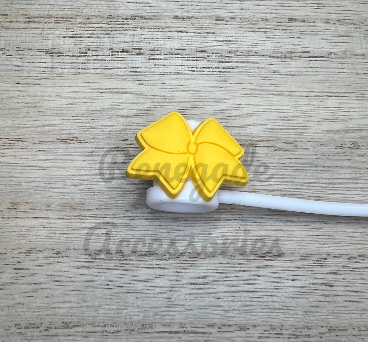 Straw Topper - Yellow Bow