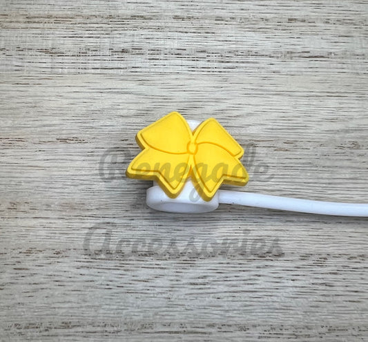 Straw Topper - Yellow Bow