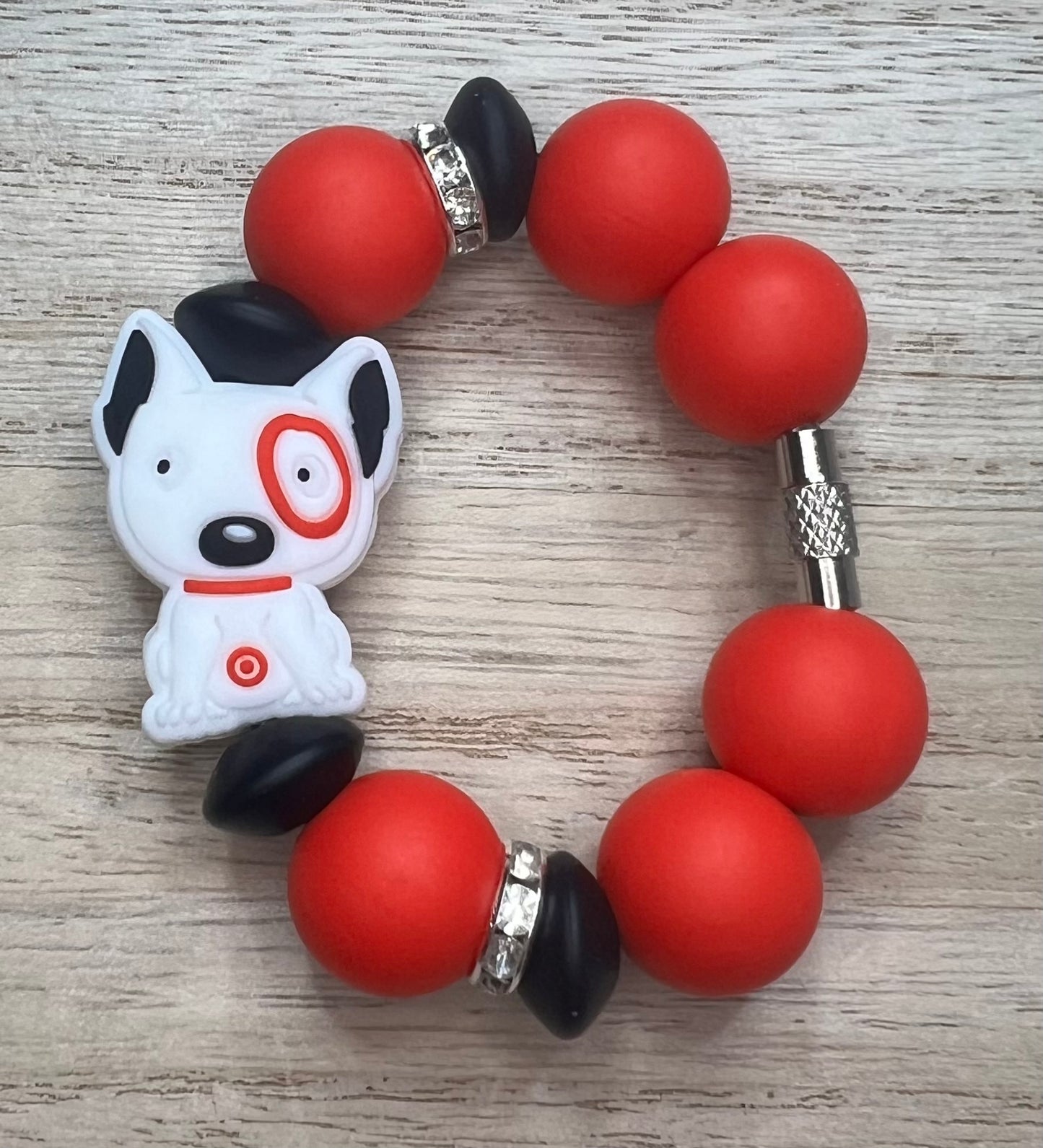 Silicone Charm - Bullseye Shopping Dog