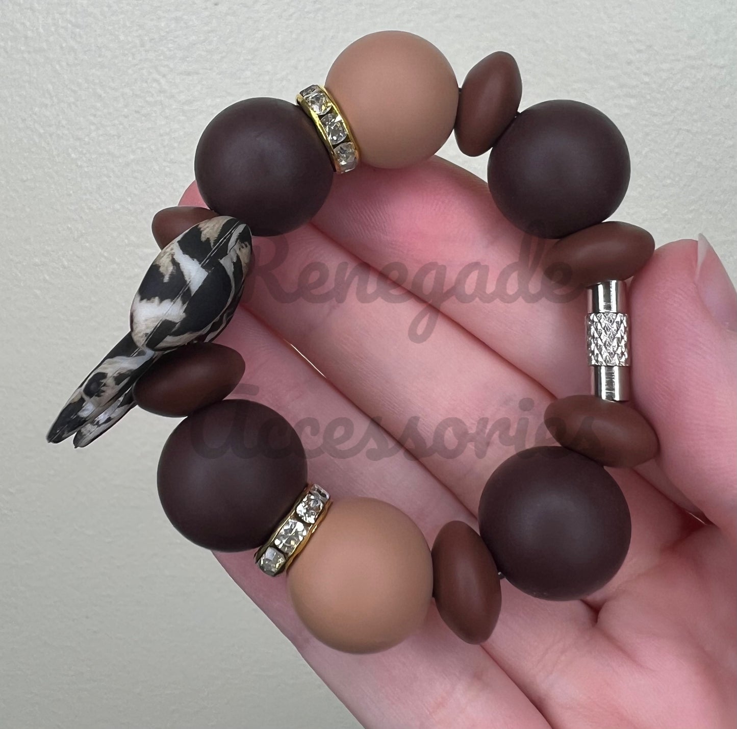 Silicone Charm - Leopard Bow - Savanna