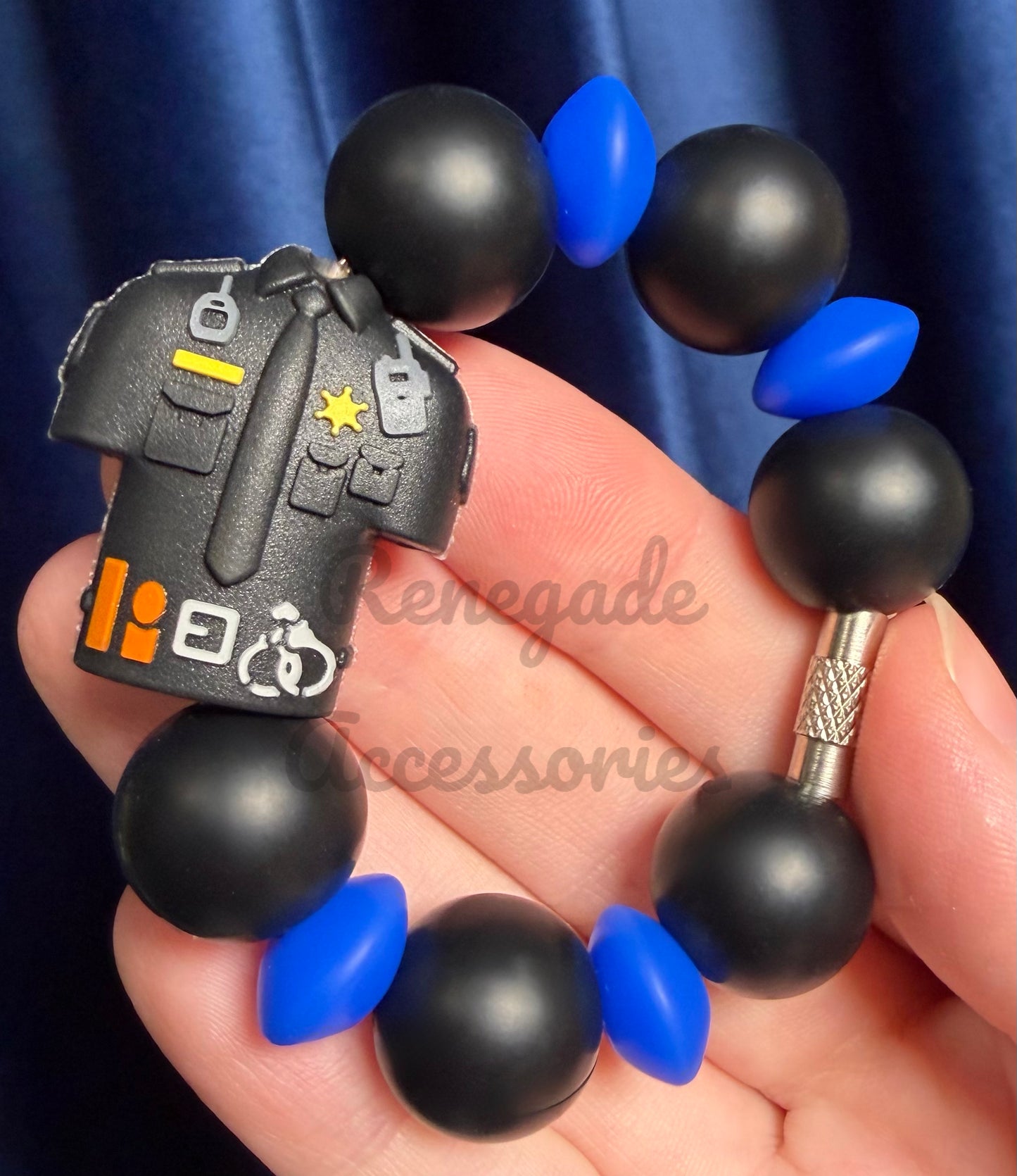 Silicone Charm - Police Vest