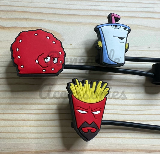 Straw Topper - Bundle Of 3 - Aqua Teen Characters