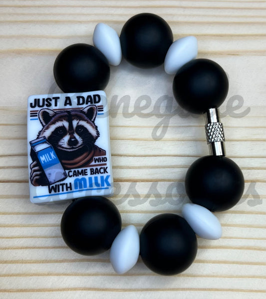 Silicone Charm - Just A Dad Who Came Back With Milk - Raccoon - Fathers Day