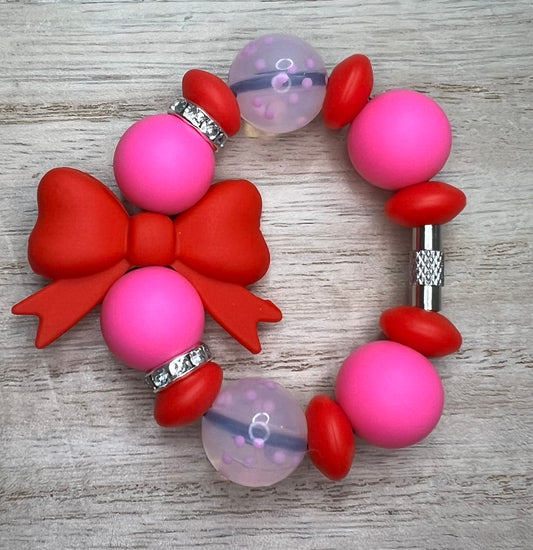 Silicone Charm - Red Bow